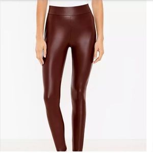 Loft faux leather leggings in rich Bordeaux